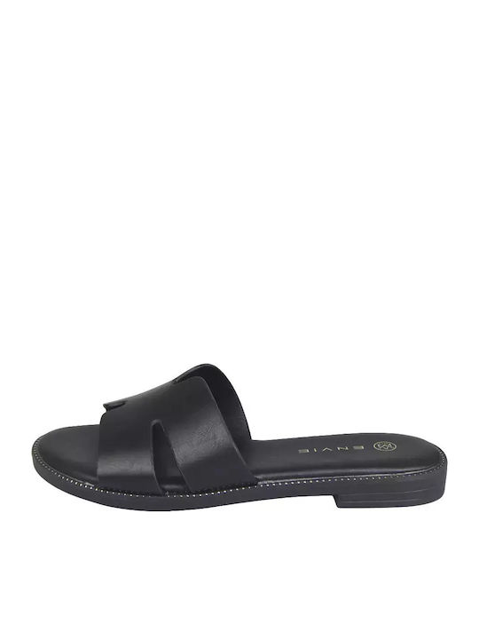 Envie Shoes Flache Sandalen für Damen in Schwar...