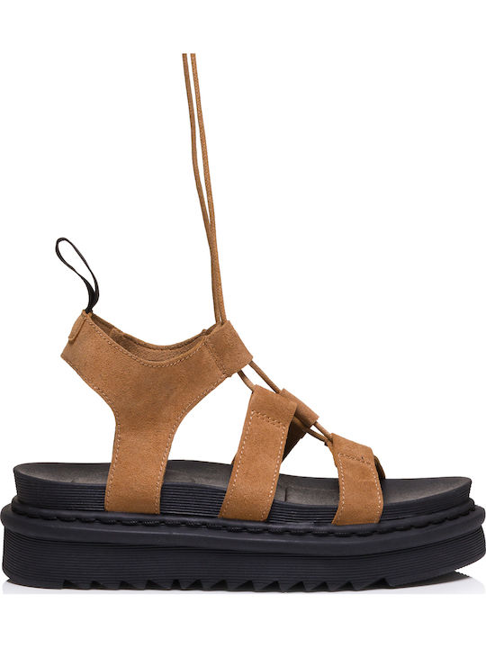 Alta Moda Flache Sandalen für Damen in Braun Farbe