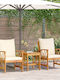 Garten- und Outdoor-Möbelsets Typsatz Wohnzimmer 3 Stücke Creme mit Kissen