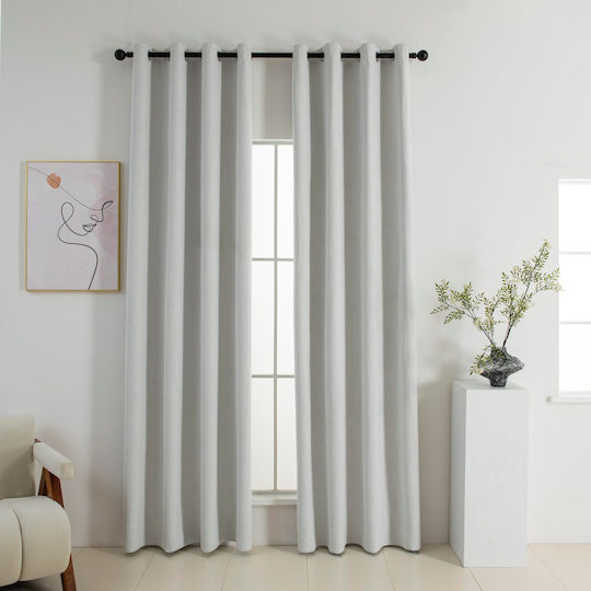 Beauty Home Κουρτίνα Συσκότισης με Τρουκς Elite Art 8392 Εκρού 140x270εκ.