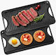 Vevor Non-Stick - Antiaderent Placă de copt Față și spate cu Suprafață Netedă & Striată din Fontă 20x10cm