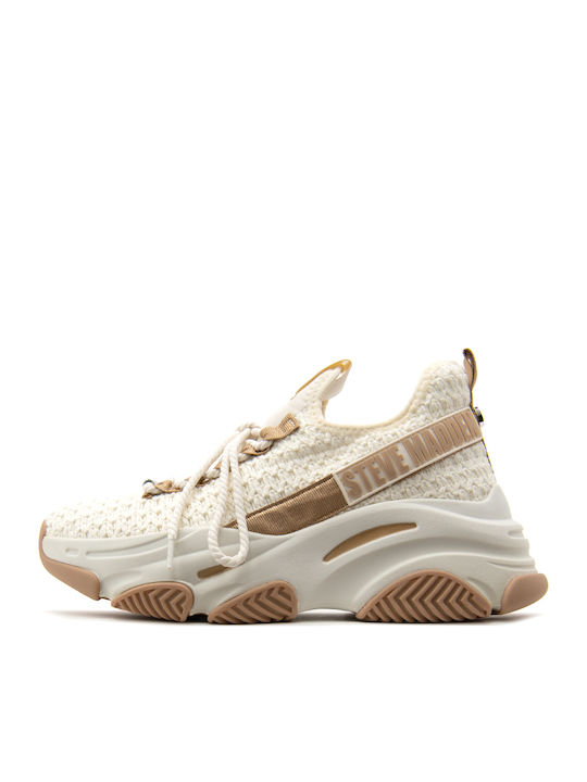 Steve Madden Damen Chunky Sneakers White-Gold