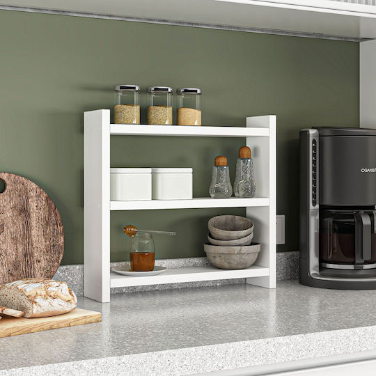 Hanah Home Настолна Пластмасова Стойка 44x40x10см Бяла