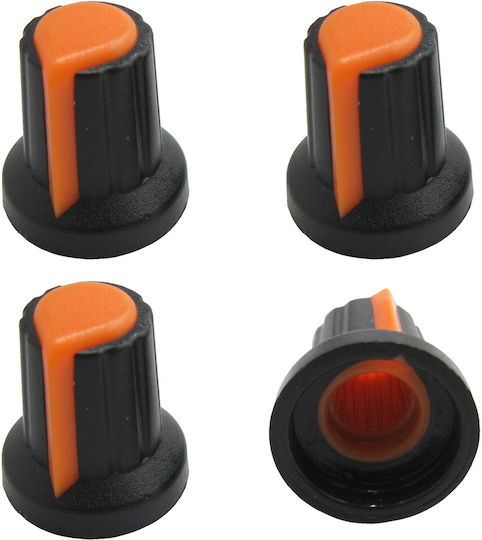 4 Pieces Potentiometer Knobs Black Orange Indicator Suitable Wh148 Potentiometer Knobs