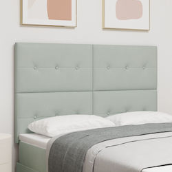 vidaXL Fabric Bed Headboard Light Gray 144x128cm