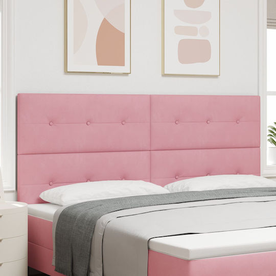 vidaXL Κεφαλάρι Κρεβατιού Υφασμάτινο Ροζ 200x128cm