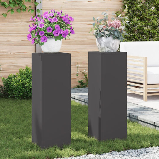 vidaXL Set 2 Töpfe Metall Black