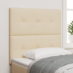 vidaXL Fabric Bed Headboard Cream 100x128cm