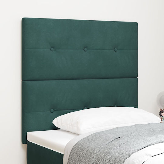 vidaXL Tăblie De Pat Din Țesătură Verde 80x128cm