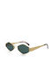 The Glass of Brixton Unisex Sunglasses with Gold Metal Frame and Green Lens