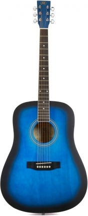 Sx Sd104gbus Akustikgitarre Glänzend Lackiert Blau