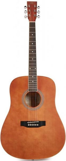 Chitară Acustică Sx Sd104gbr Lacuită Lucios Maro