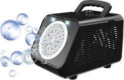 Mașină Electrică de Bule de Săpun cu Lumină LED 2 Viteze 200ml 12000 Bule Min 12x13x19cm Negru Alb