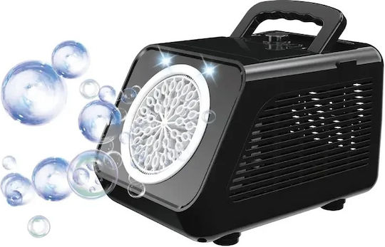 Mașină Electrică de Bule de Săpun cu Lumină LED 2 Viteze 200ml 12000 Bule Min 12x13x19cm Negru Alb