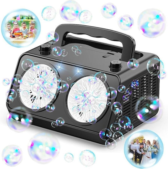 Aparat Electric de Făcut Bule cu Lumină LED 200ml 2 Viteze 20000+ Bule Min Plastic 21x18x17.5 Cm Negru Alb