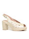Leder Peeptoe Pumps mit hohem Absatz Goldene