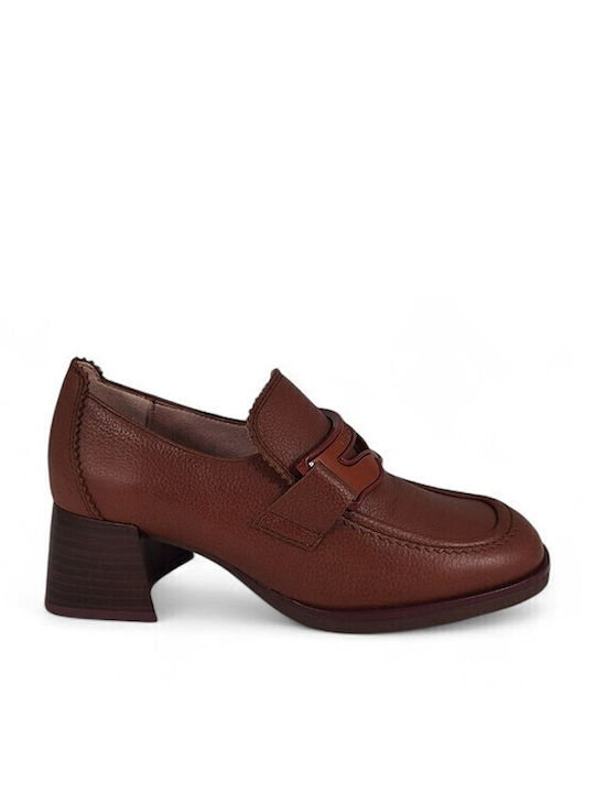 Hispanitas Anatomic Leather Brown Medium Heels