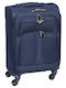 Keskor Medium Blue Fabric Suitcase With 4 Wheels Height 58cm