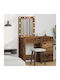 Floor-Standing Makeup Dressing Table Wooden Old Wood with Mirror 50x41x135cm
