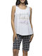 Galaxy Summer Women's Pyjama Set White