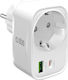 SBS Charger with Built-in Cable with USB-A Port and USB-C Port 20W Power Delivery Whites (TRPLUG1USB1CPD)