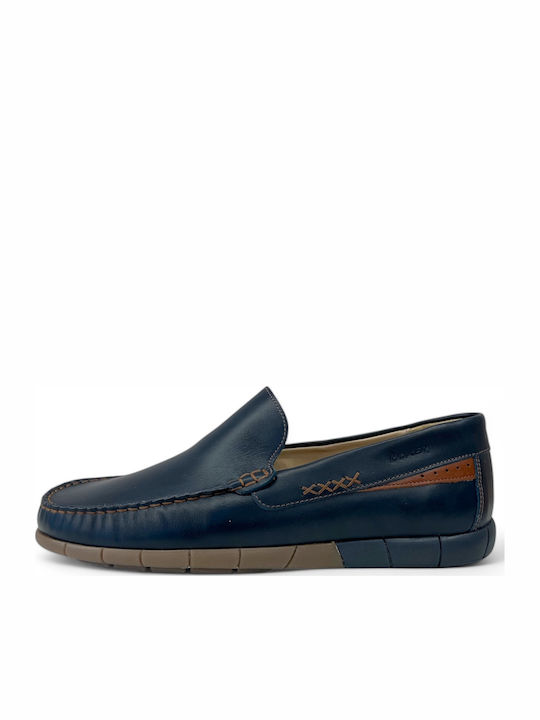 Boxer Men's Leather Moccasins Blue