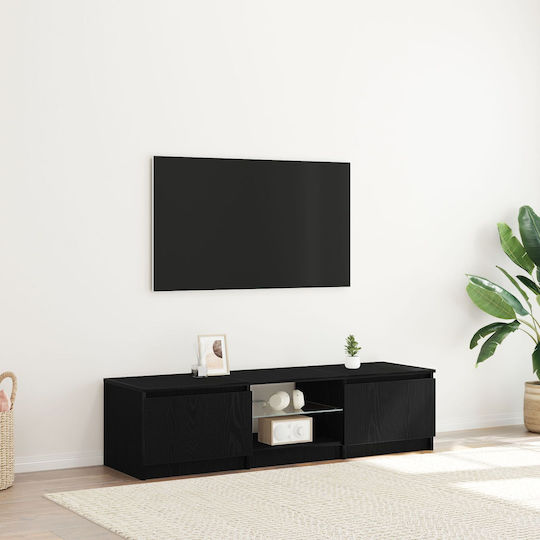 Έπιπλο TV με Φωτισμό Led Μαύρο Δρυς 140x40x35.5εκ. Έπιπλο TV με Φωτισμό Led Μαύρο Δρυς 140x40x35.5εκ.
