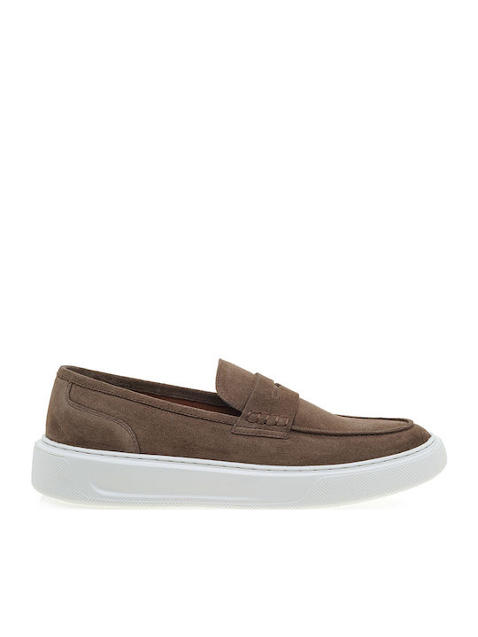 Suede Ανδρικά Loafers σε Καφέ Χρώμα