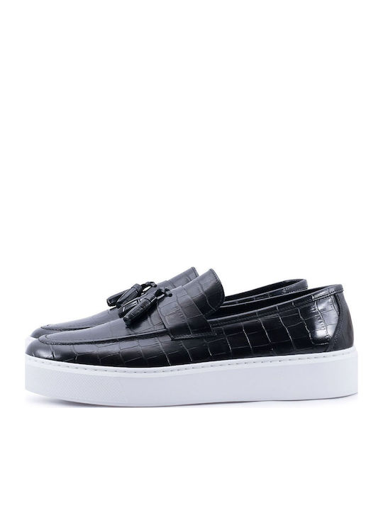 Δερμάτινα Ανδρικά Loafers σε Μαύρο Χρώμα