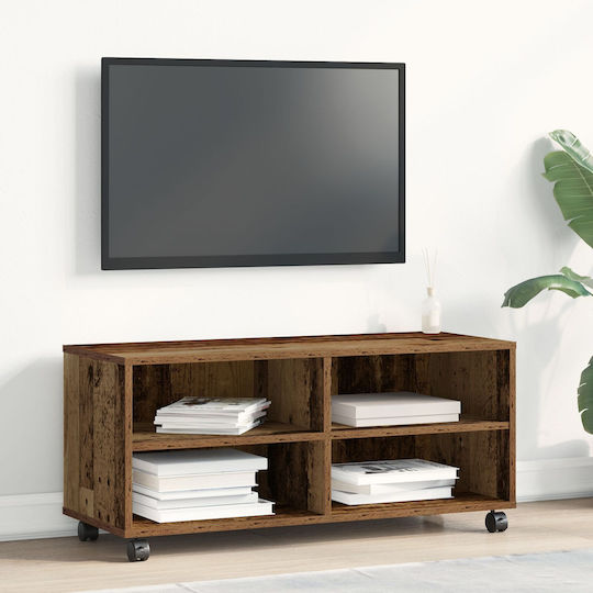 TV-Ständer mit Rädern aus Alt-Holz M90xT35xH35cm