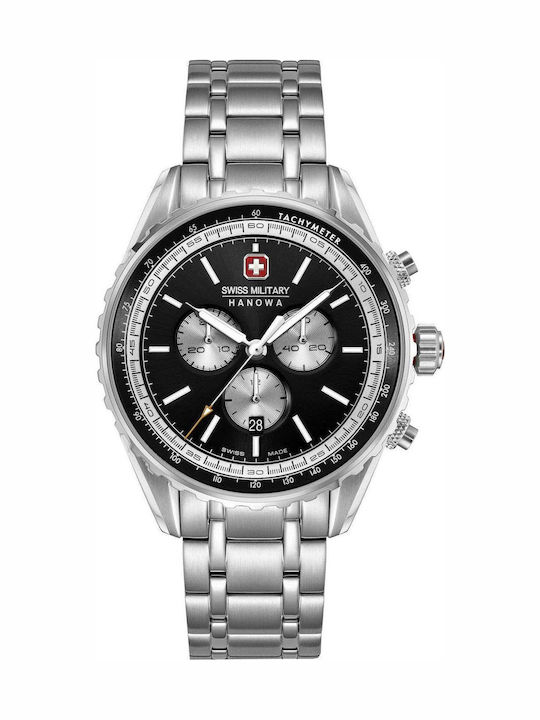 Swiss Military Hanowa Afterburn Herrenuhr Chronograph Batterie mit Silber rostfreiem Stahlarmband