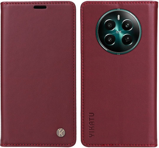 Yikatu Book Piele artificială / Silicon Roșu (Realme 12+)