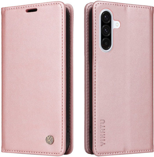 Yikatu Book Synthetic Leather / Silicone Rose Gold (Galaxy A36)