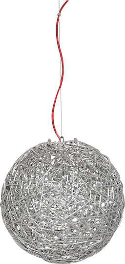 Gallis Pendant Light Silver with Socket E27 35x35cm