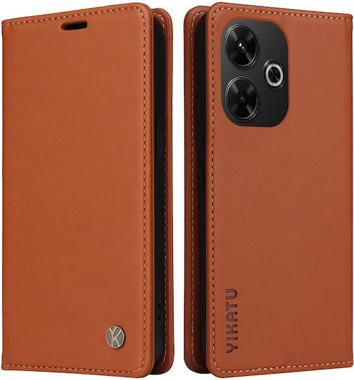 Yikatu Book Synthetic Leather / Silicone Brown (Redmi 13 / Poco M6 4G)