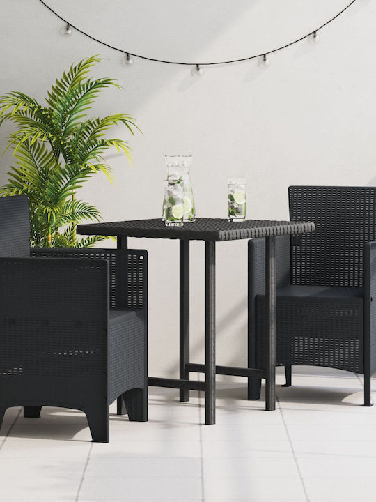 Outdoor-Sessel Kunststoff Charcoal 2Stück 53x49x85εκ.
