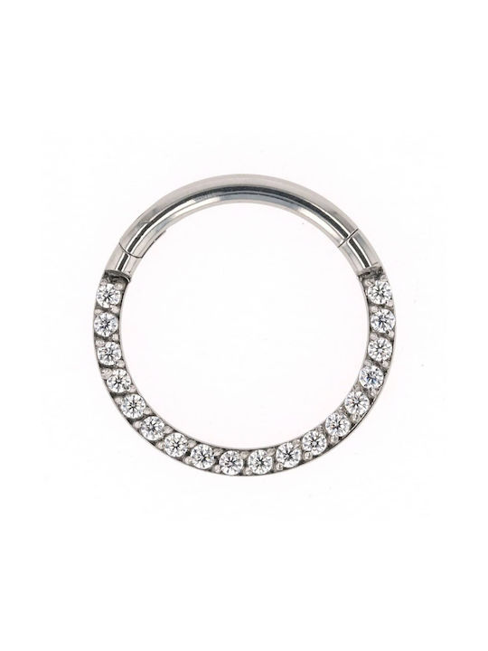 Akzent Ohrring Korken Nase aus Stahl 8 x 1.2mm Silber