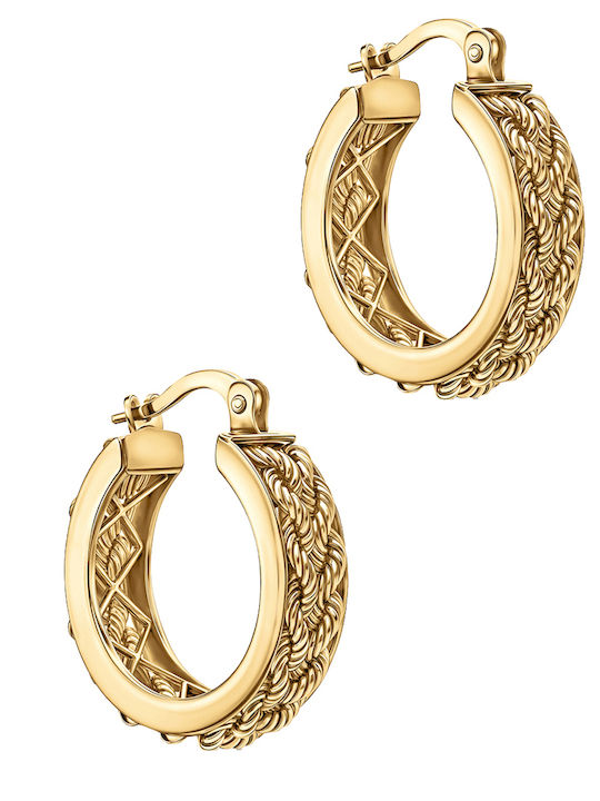 Earrings Hoops made of Gold 14K