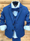 Extan Bebe Baptism Suit with Vest for Boys Blue