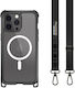 Mageasy Odyssey M With Lanyard Back Cover Σιλικόνης με Λουράκι Μαύρο (iPhone 15 Pro Max)