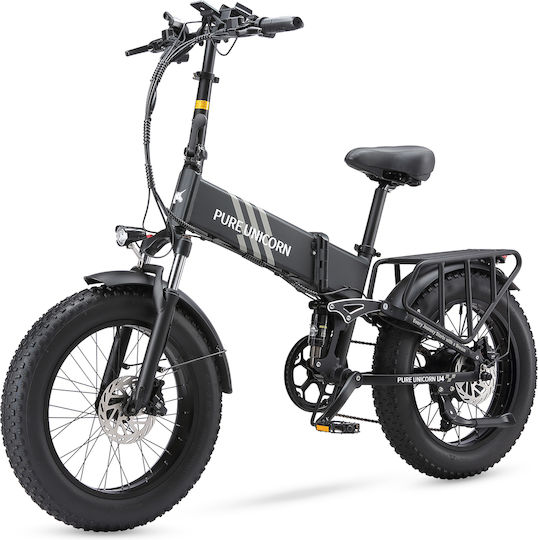 Pure Unicorn U4 Faltbares Elektrofahrrad 1000W 15Ah Fatbike Schwarz