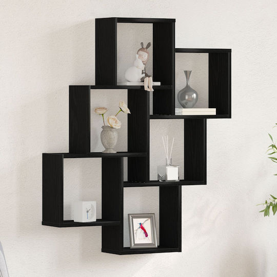 Raft Negru Stejar 78x15x92 cm