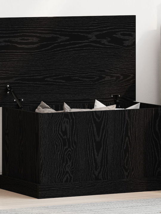 vidaXL Wooden Storage Box with Lid Black 70x40x...