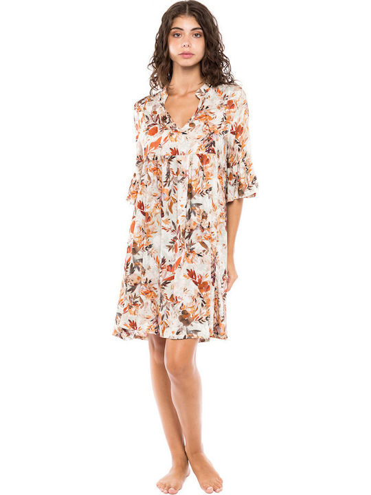 Pink Label Feminin Scurt Caftan de Plajă Mint Leaf