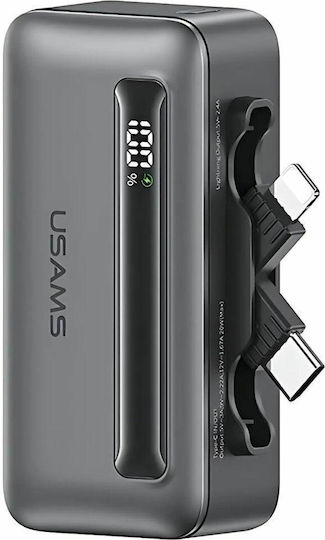 Usams CD233 Power Bank 4500mAh 20W Power Delivery Grau