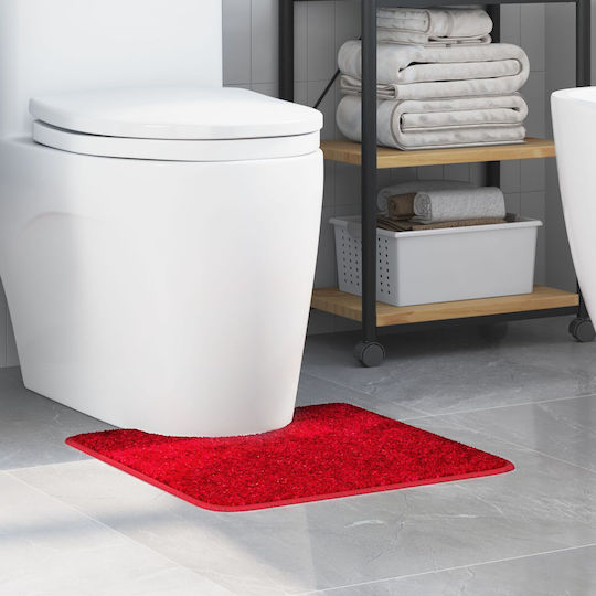 vidaXL Non-Slip Bath Mat Microfiber Toilet 4019818 Red 50x50cm