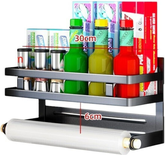 Livit Металик Стенен Рафт 30x11x16см Черен