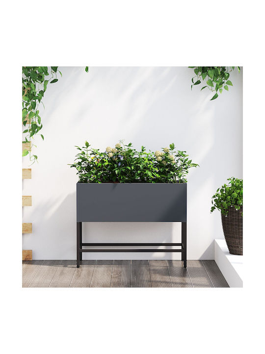 vidaXL Pot Metallic Charcoal 60x26x45cm.