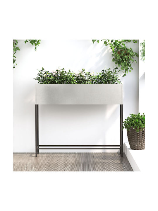 vidaXL Γλάστρα Μεταλλική Γκρι 100x26x82εκ.