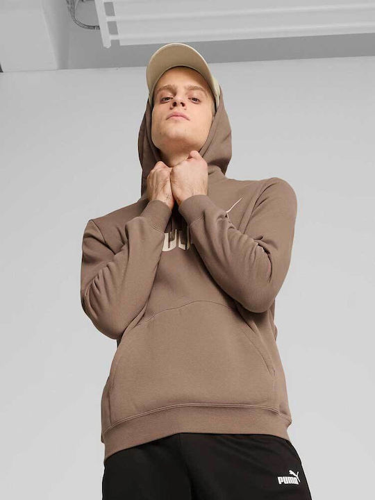 PUMA Φούτερ με Κουκούλα Brown